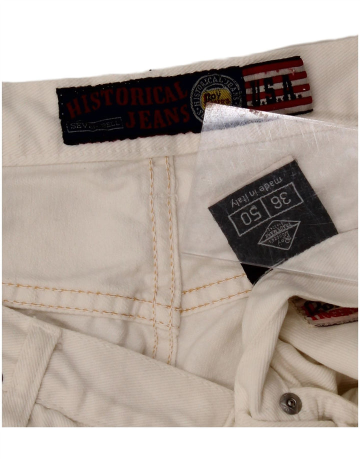 ROY ROGERS Calça jeans masculina slim W36 L34 algodão branco