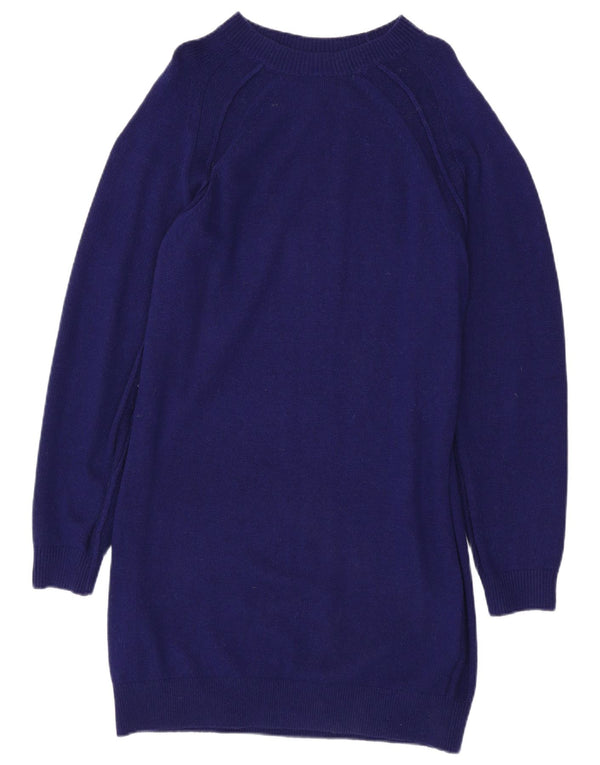 Vestido jumper feminino de manga comprida Reiss Reino Unido 12 viscose roxo médio
