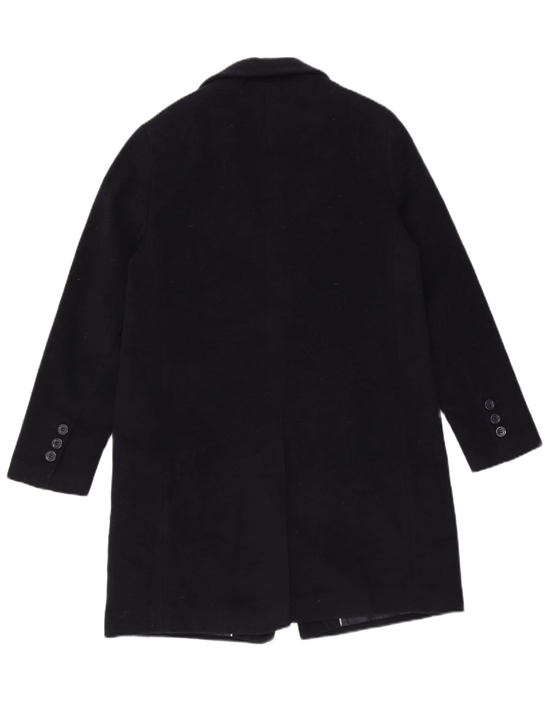 Sobretudo feminino Zara UK 12 lã azul marinho médio