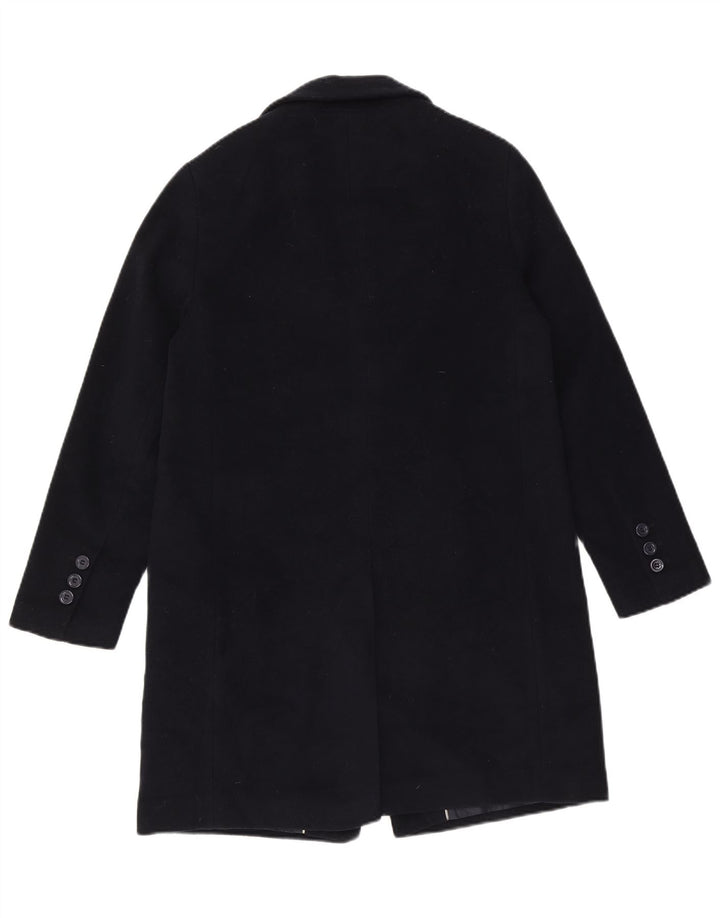 Sobretudo feminino Zara UK 12 lã azul marinho médio