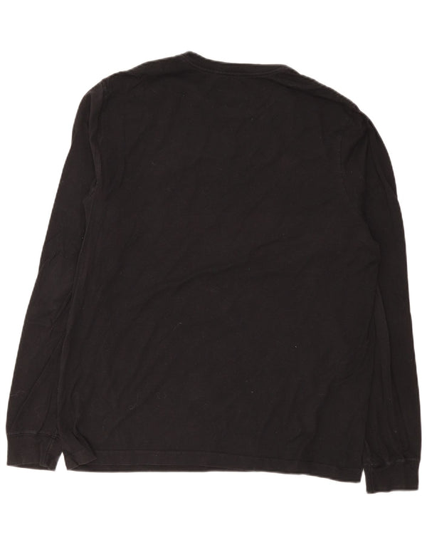 Nike Mens Top Manga Longa Médio Algodão Preto