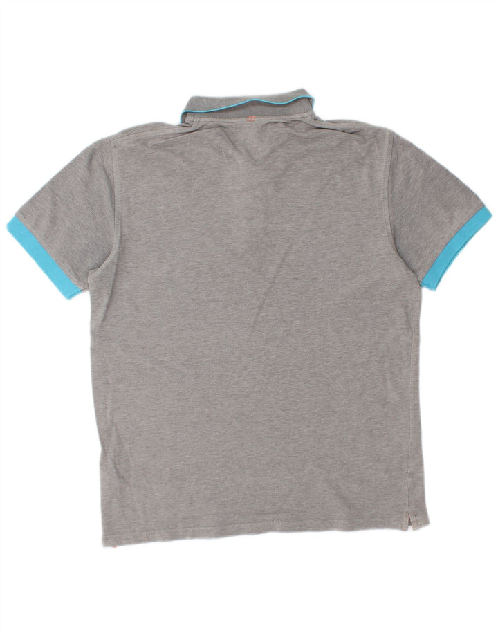 Camisa polo masculina SUN68 algodão cinza médio