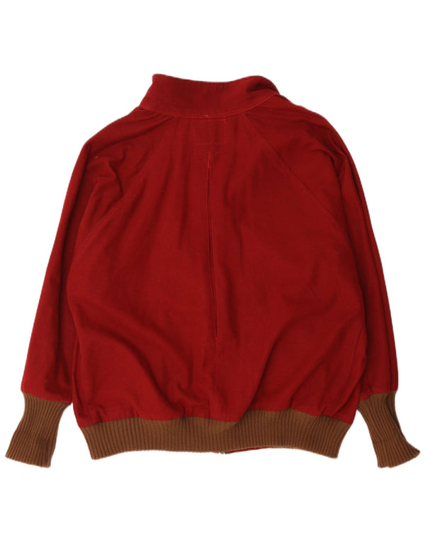 Jaqueta bomber masculina vintage Reino Unido 44 2XL Borgonha