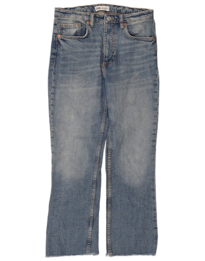 Calça jeans reta feminina Zara EU 38 pequena W28 L25 azul
