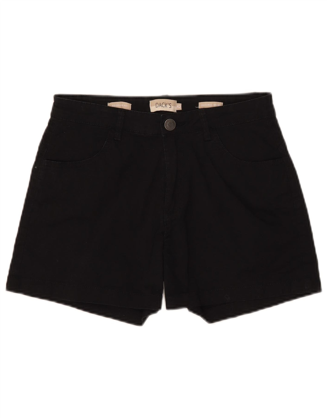 Shorts jeans feminino de ajuste regular da Dack IT 42 médio W28 algodão preto