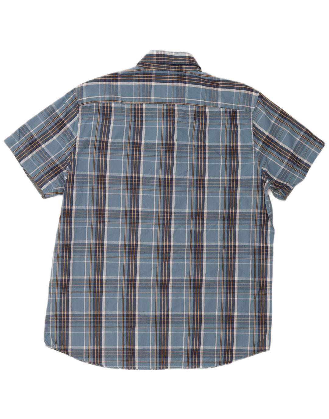 Camisa masculina Lee de manga curta regular fit grande algodão xadrez azul marinho