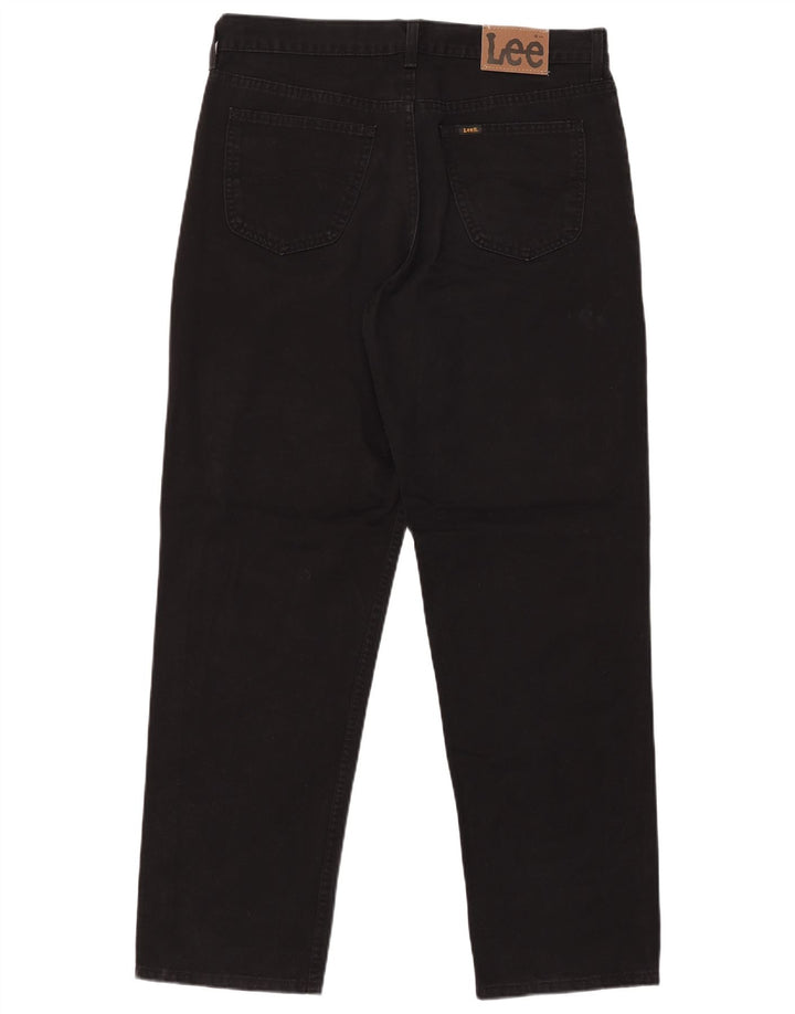 Lee Mens Kansas Straight Jeans W36 L32 Algodão Preto