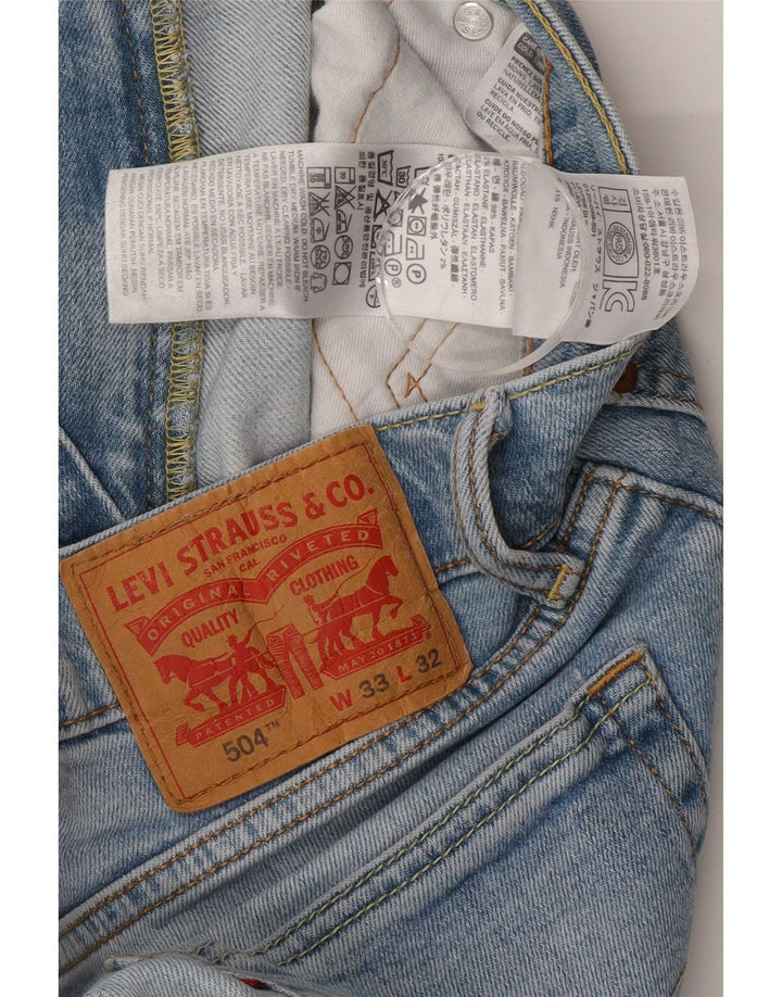 Levi's Masculino 504 Straight Jeans W33 L32 Azul Algodão