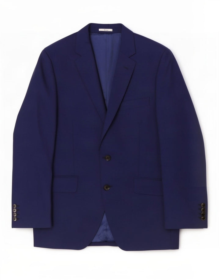 Jaqueta blazer masculina de 2 botões Marks & Spencer Reino Unido 38 lã azul médio