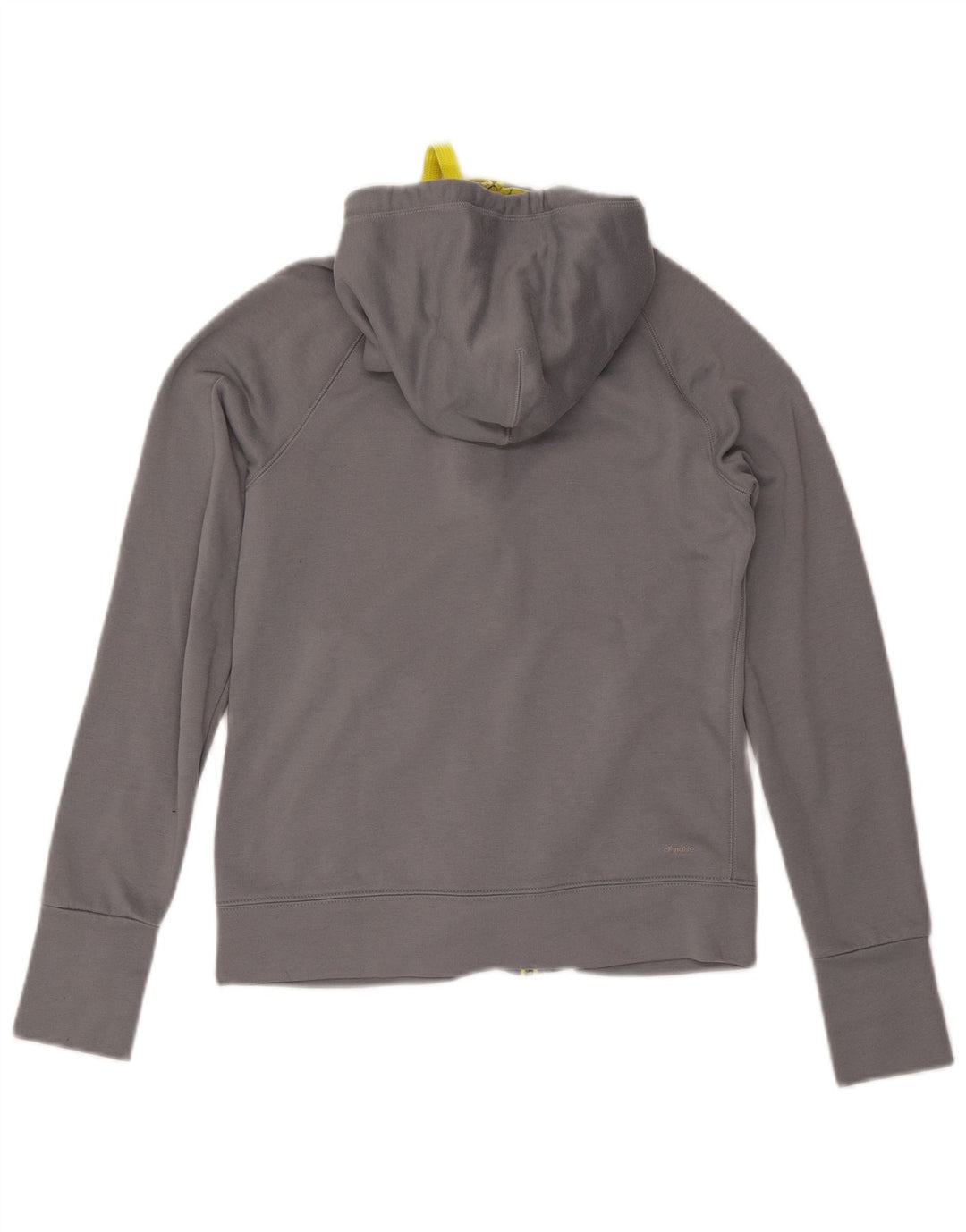 ADIDAS Womens Climalite Zip Hoodie Sweater UK 8/10 Pequeno Cinza Poliéster