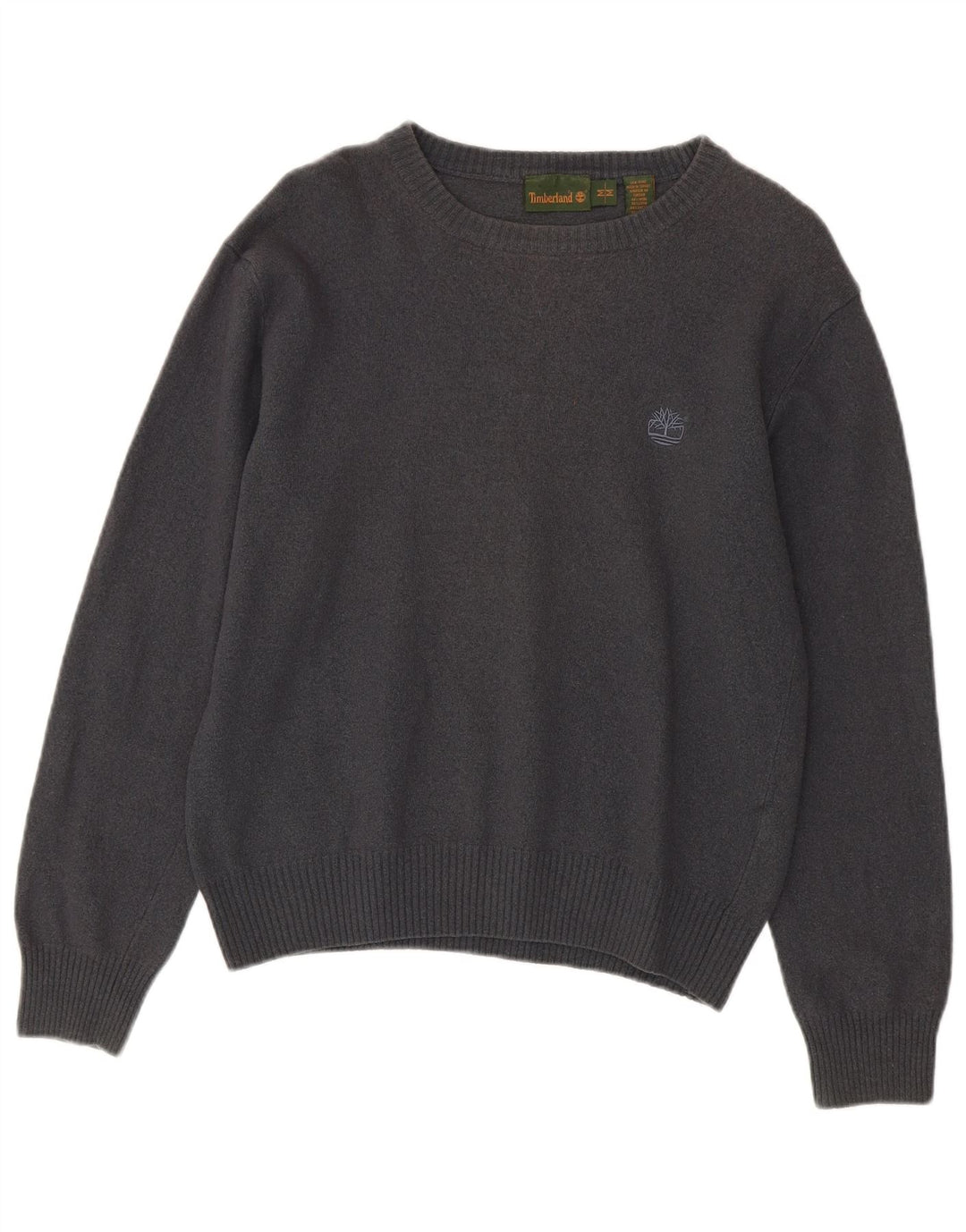 Suéter feminino TIMBERLAND com gola canoa UK 14 lã cinza médio