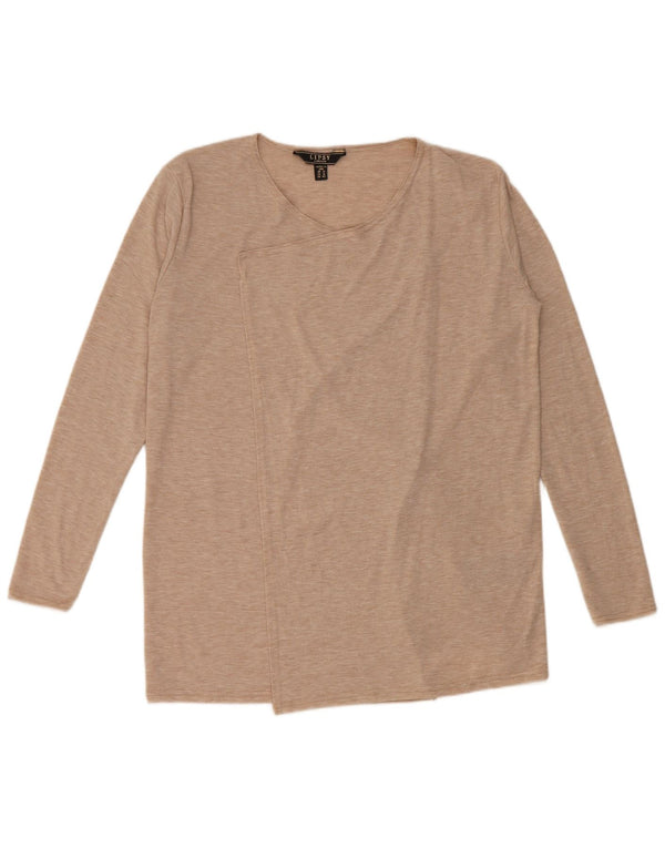 Cardigan feminino Lipsy UK 14 grande viscose bege