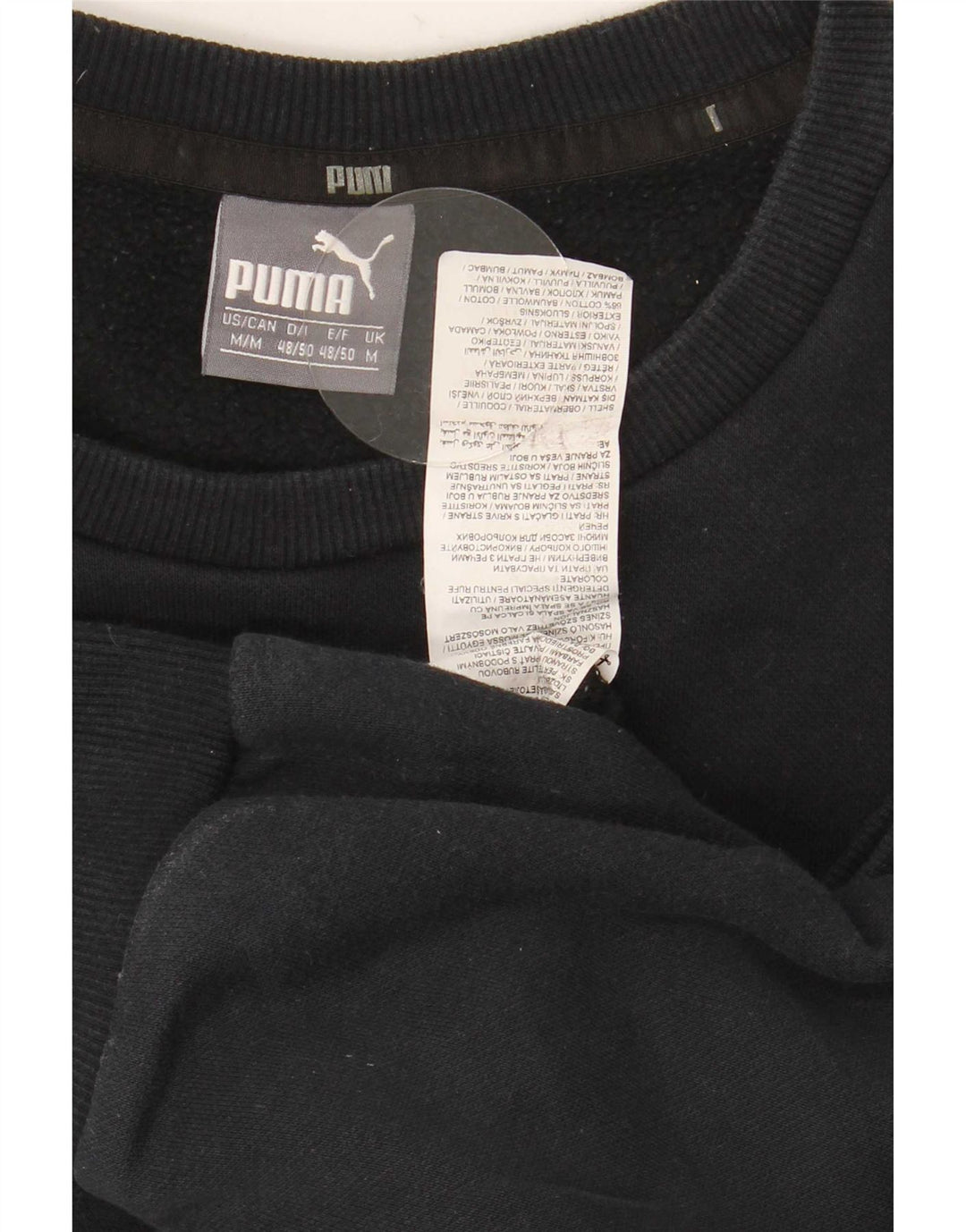 Puma Mens Graphic Moletom Jumper Médio Algodão Preto