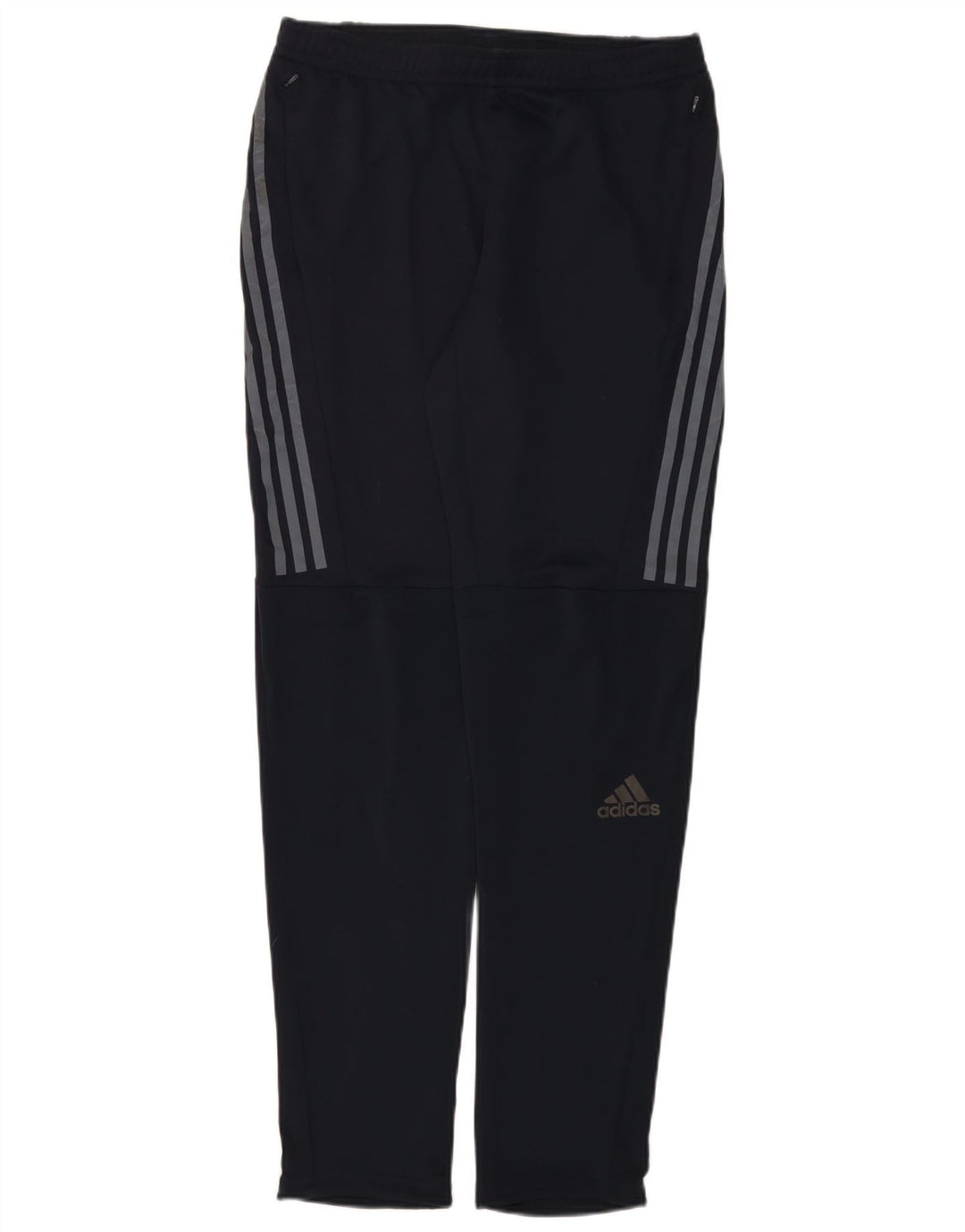 Adidas masculino correndo calças de treino poliéster azul marinho médio