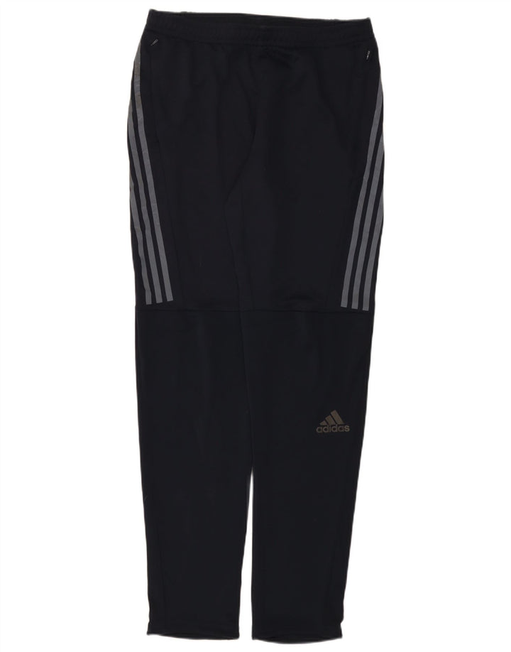 Adidas masculino correndo calças de treino poliéster azul marinho médio