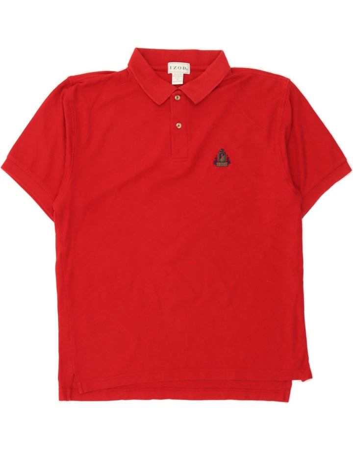 IZOD Mens Polo Shirt Medium Red Cotton Vintage Izod and Second-Hand Izod from Messina Hembry 