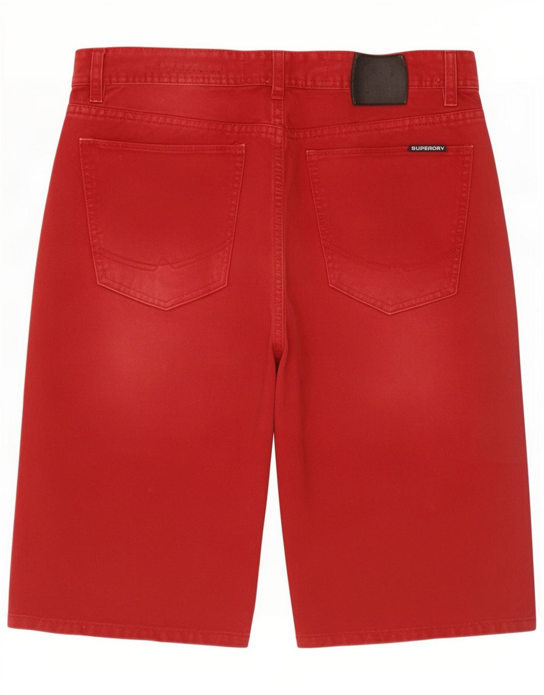 Shorts jeans masculino Superdry pequeno W29 algodão vermelho