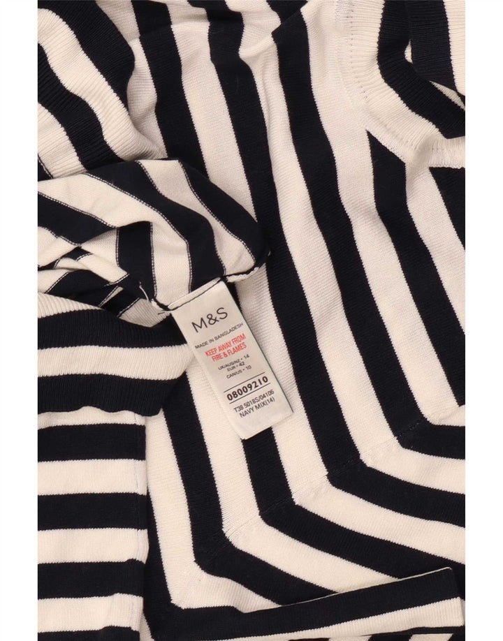 Suéter feminino Marks & Spencer com gola redonda Reino Unido 14 médio azul marinho