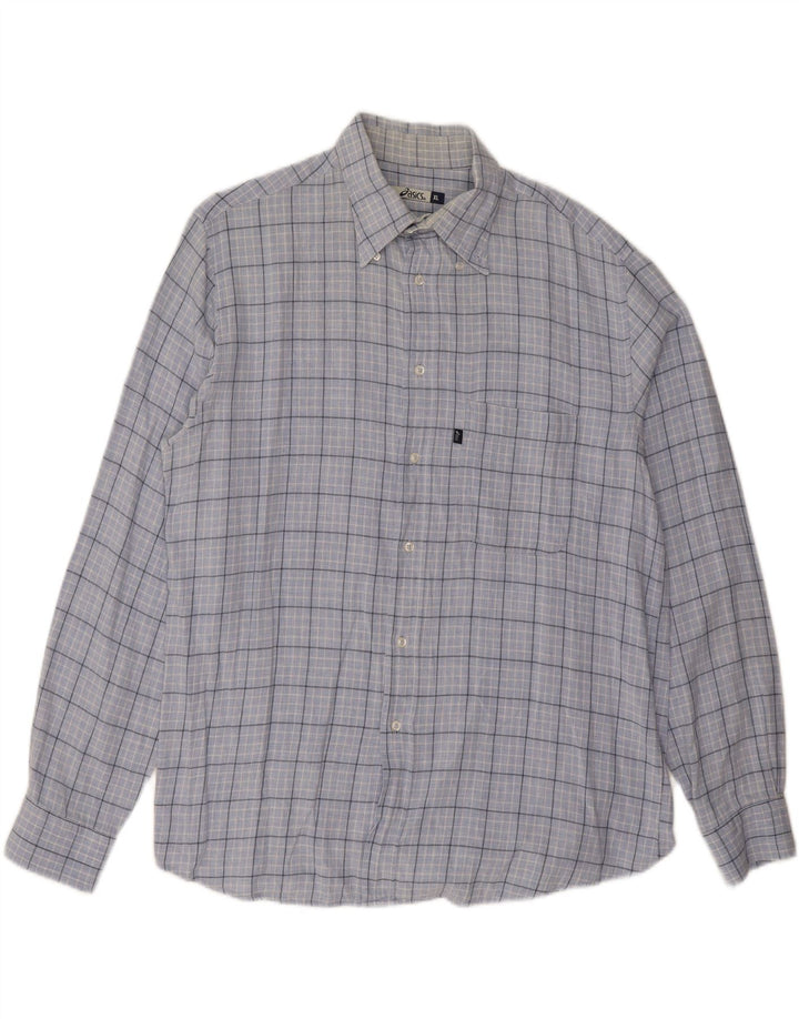 Camisa masculina ASICS XL azul xadrez algodão