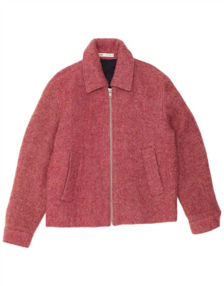 Jaqueta bomber feminina Zara UK 14 poliéster rosa médio