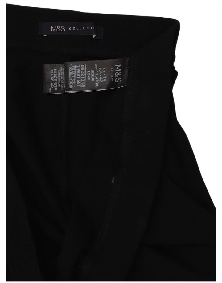 Leggings femininas Marks & Spencer Reino Unido 14 grande algodão preto