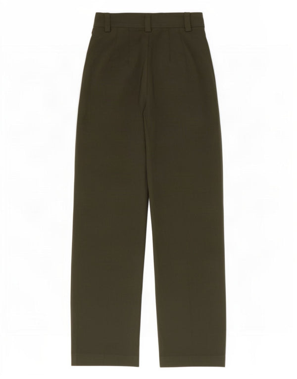Zara Calça feminina casual cônica XS W24 L32 Poliéster cáqui