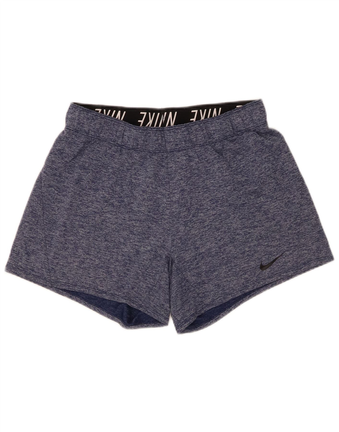Shorts esportivos femininos Nike Dri Fit UK 10 poliéster manchado azul pequeno