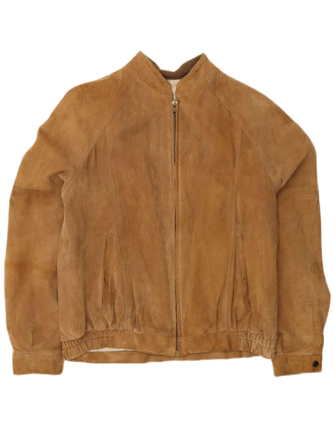 Jaqueta bomber masculina vintage de camurça IT 50 couro marrom grande