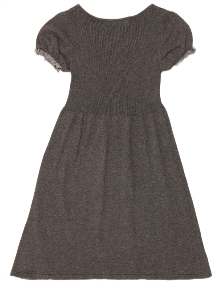 Vestido feminino Zara A-Line UK 8 pequeno algodão cinza
