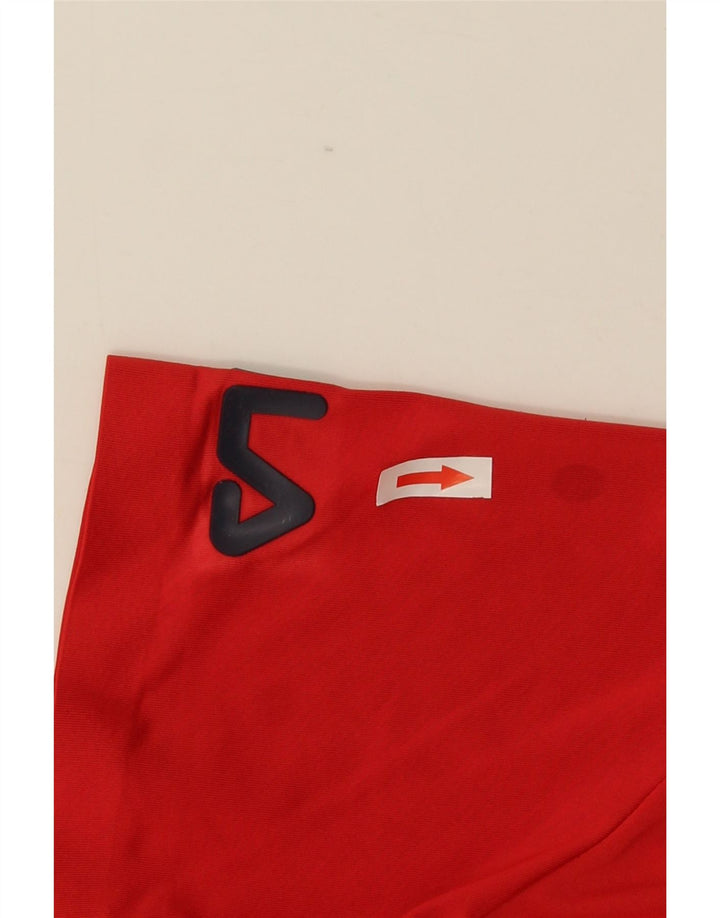 Camisa Polo Masculina Fila Pequena Poliéster Vermelho
