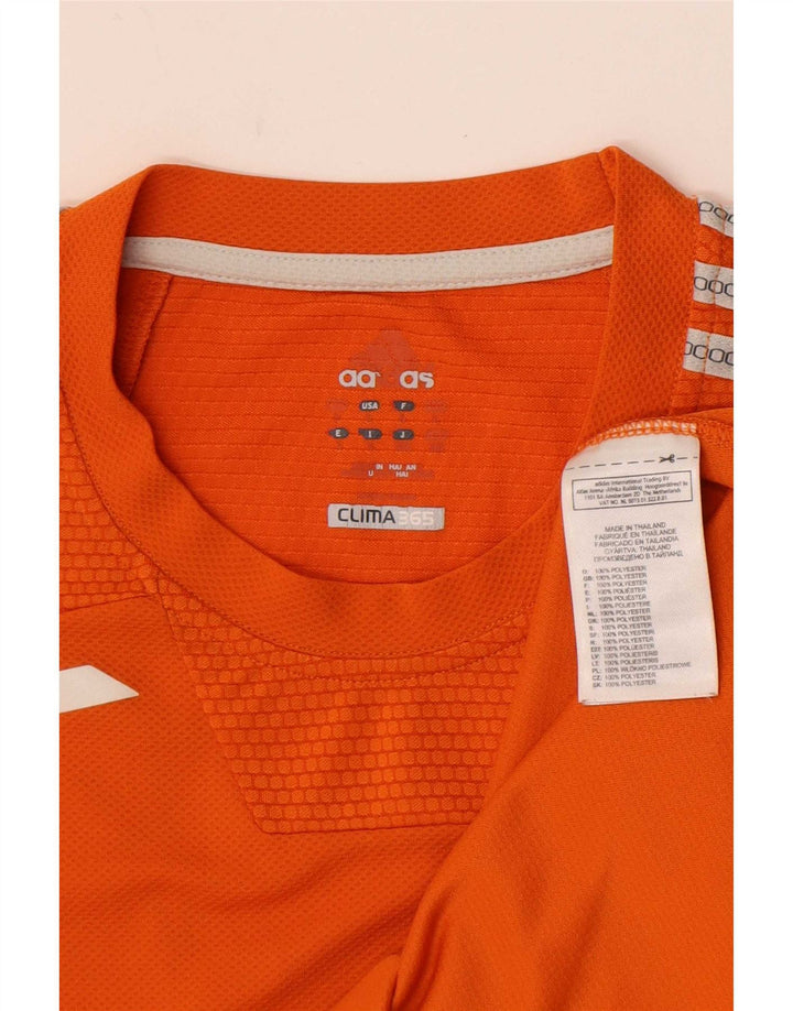 Adidas Masculino Clima 365 Camiseta Top Grande Laranja Colorblock Poliéster