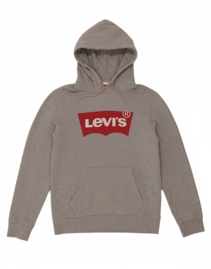 LEVI'S Mens Graphic Hoodie Jumper XS Algodão Cinza