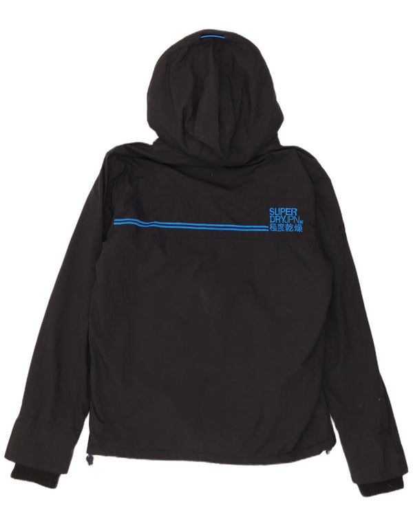 Jaqueta corta-vento masculina Superdry com capuz e blusão UK 36 pequena preta