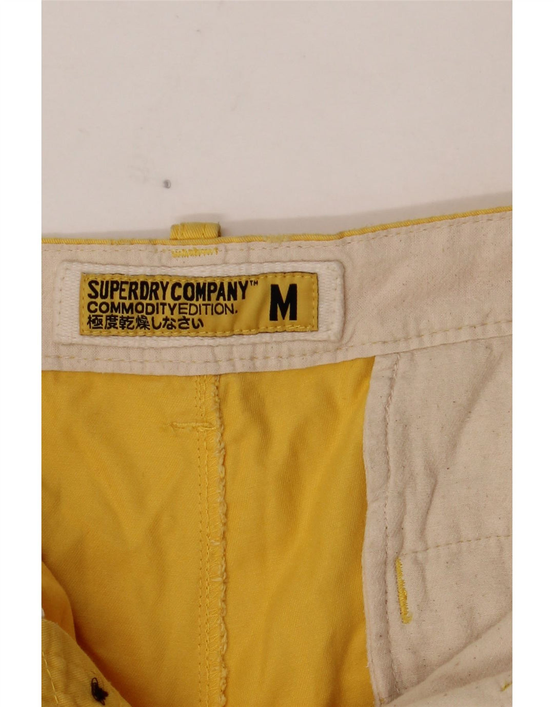 Shorts Chino masculino SUPERDRY médio W32 algodão amarelo