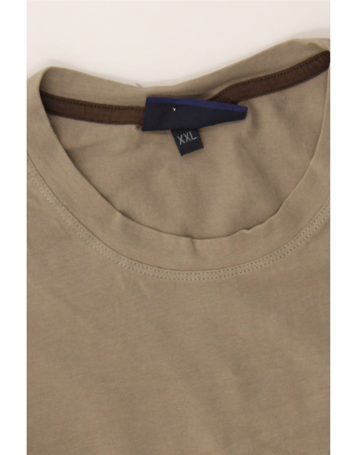 TRUSSARDI JEANS Mens T-Shirt Top 2XL Brown Cotton Vintage Trussardi Jeans and Second-Hand Trussardi Jeans from Messina Hembry 