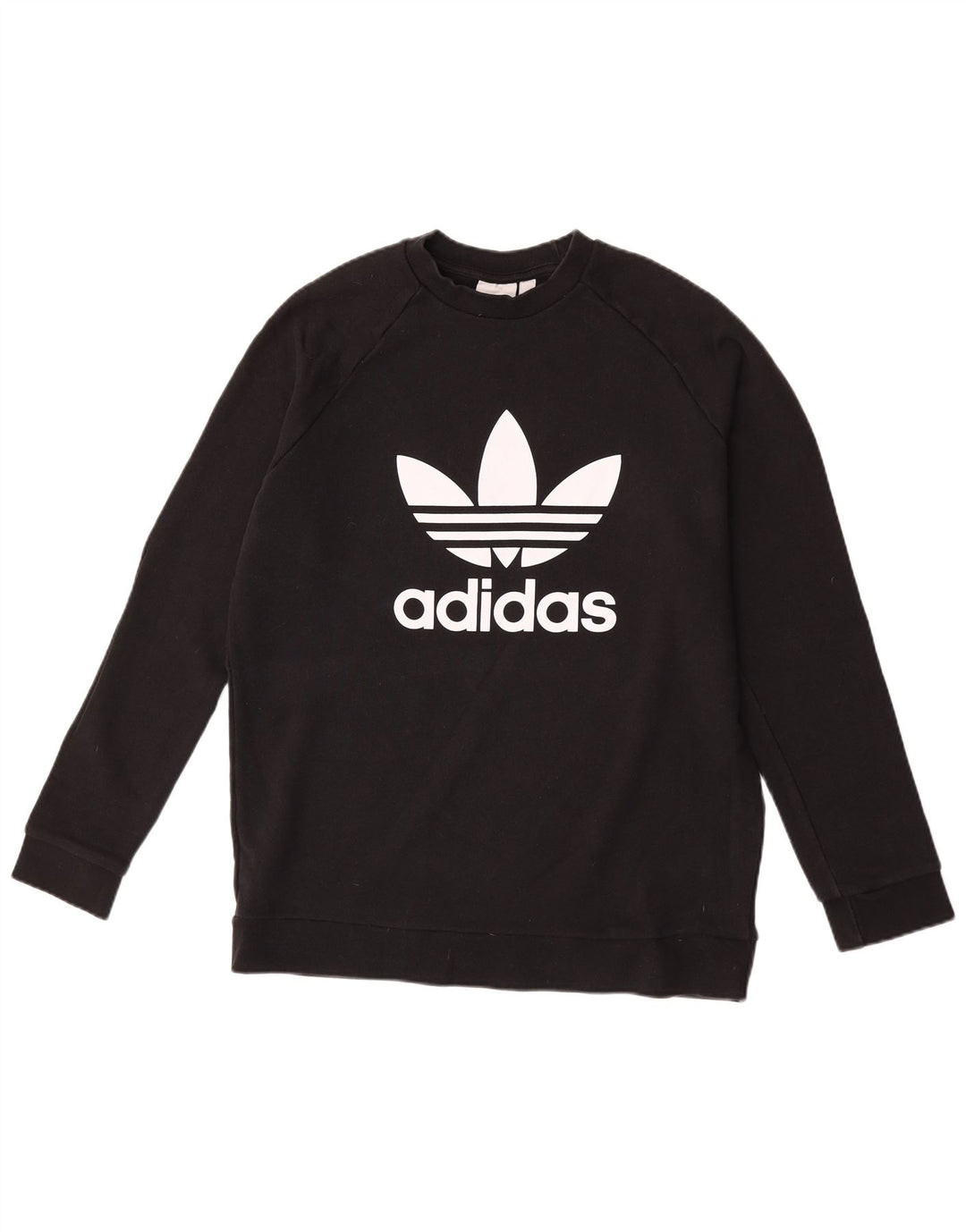 Adidas Mens Graphic Moletom Jumper Grande Algodão Preto