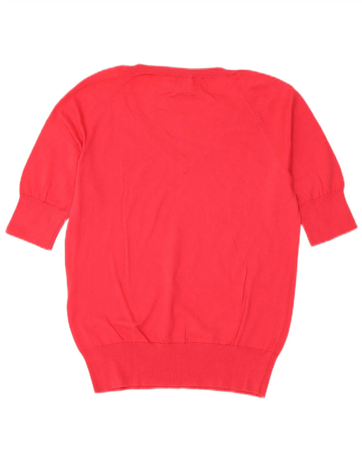Suéter feminino Henry s manga curta com decote em V IT 44 vermelho médio