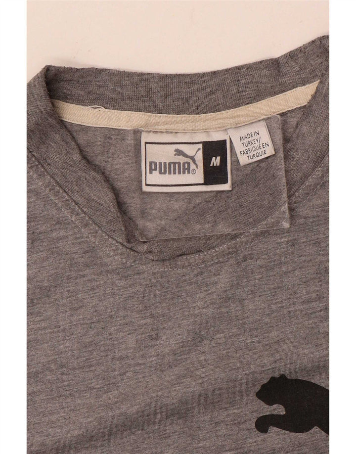 Camiseta masculina Puma Graphic Top cinza médio manchado