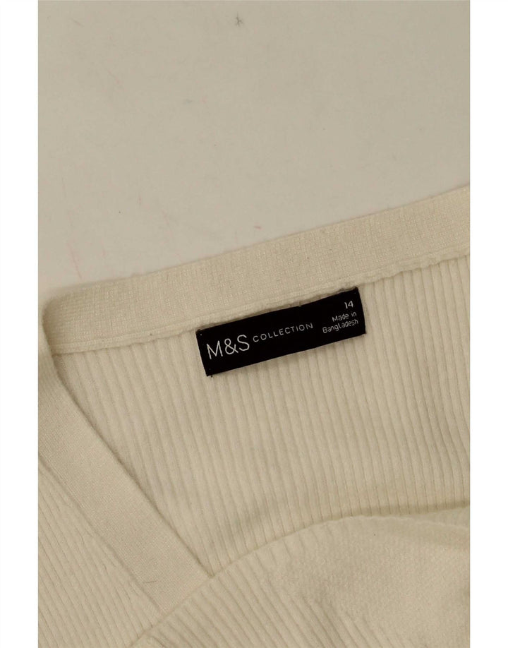 Suéter cardigã feminino Marks & Spencer UK 14 médio branco