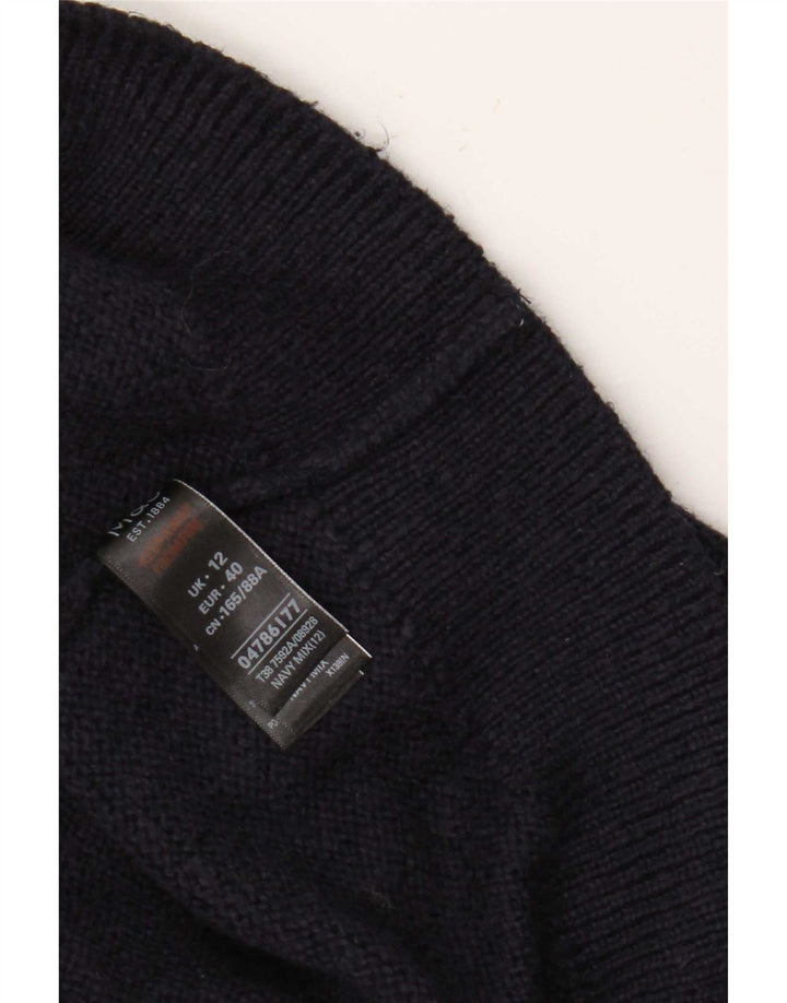 Suéter feminino Marks & Spencer com gola tartaruga Reino Unido 12 médio azul marinho