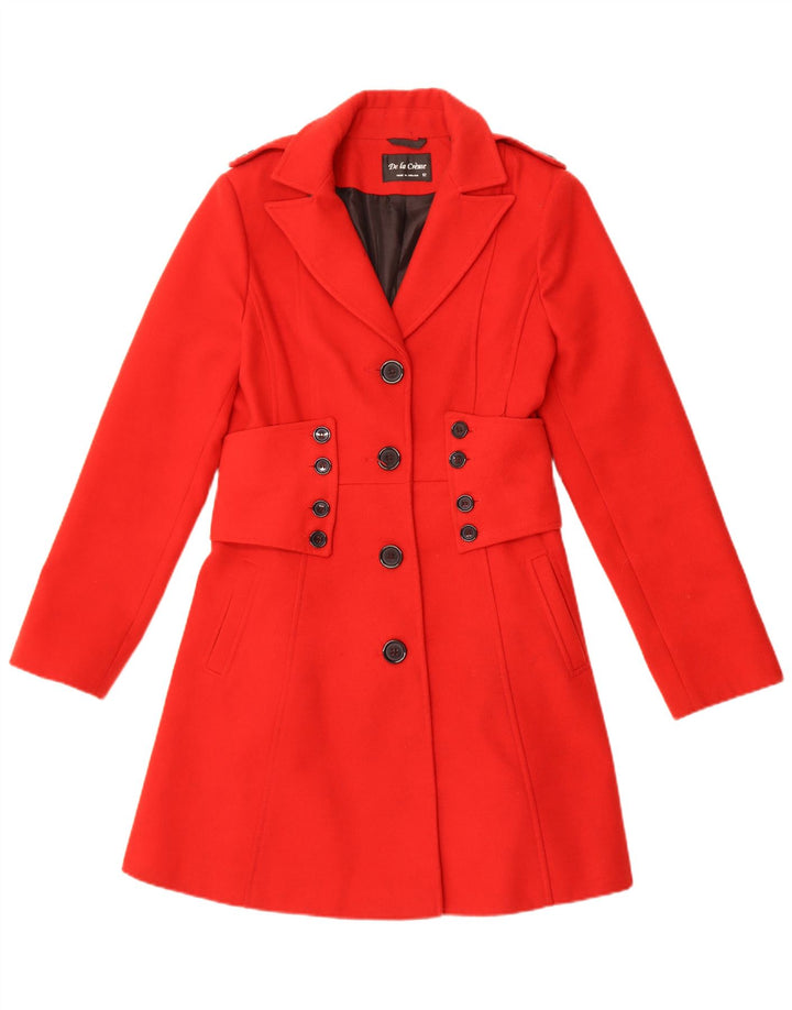 Sobretudo feminino De la Creme UK 12 poliéster vermelho médio