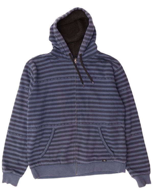 Suéter masculino QUIKSILVER com capuz Sherpa Zip XL algodão listrado azul