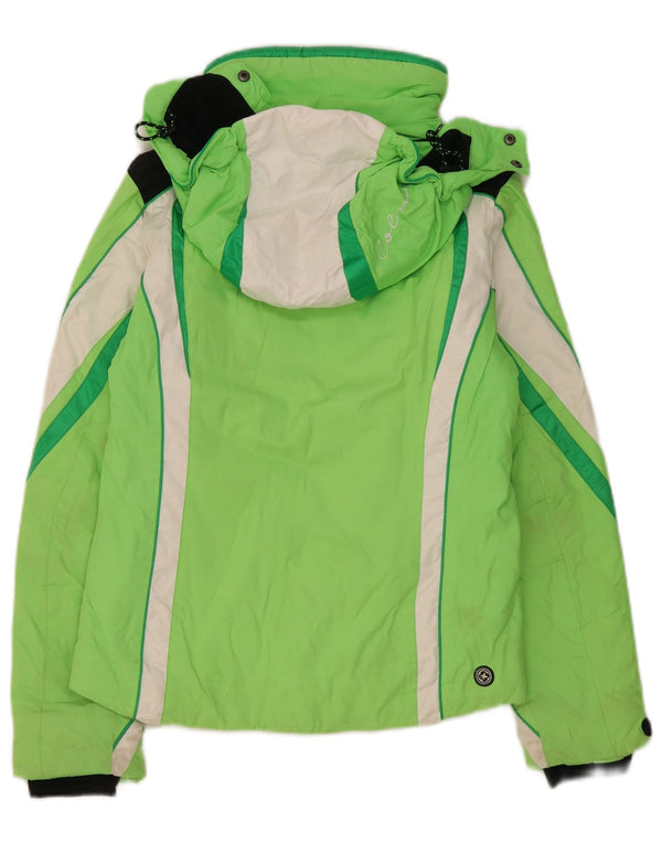 Jaqueta de esqui grande com capuz feminino Colmar IT 40 XS verde colorblock