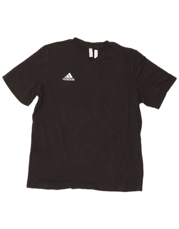 Adidas Mens Camiseta Top Grande Algodão Preto