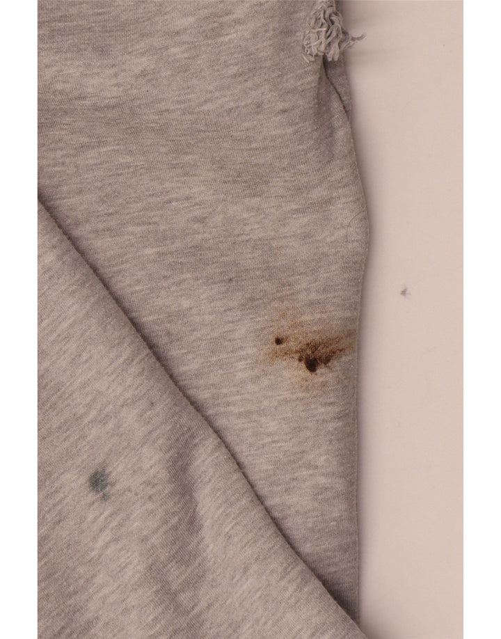 Calça de treino feminina Zara UK 14 grande poliéster manchado cinza