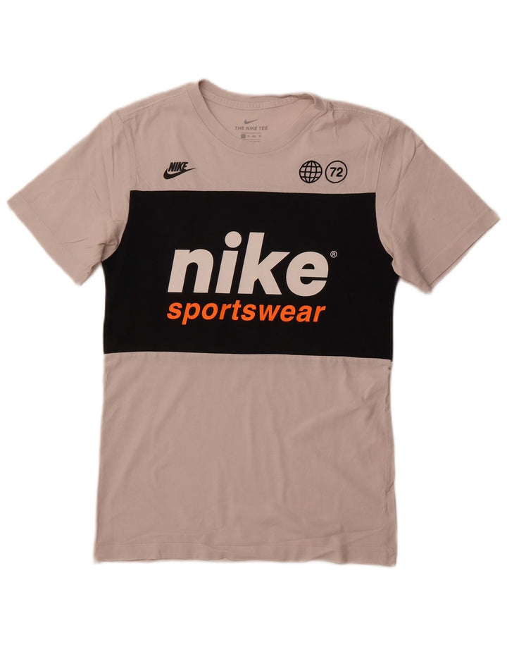 Camiseta Nike masculina gráfica Top XS branco colorblock