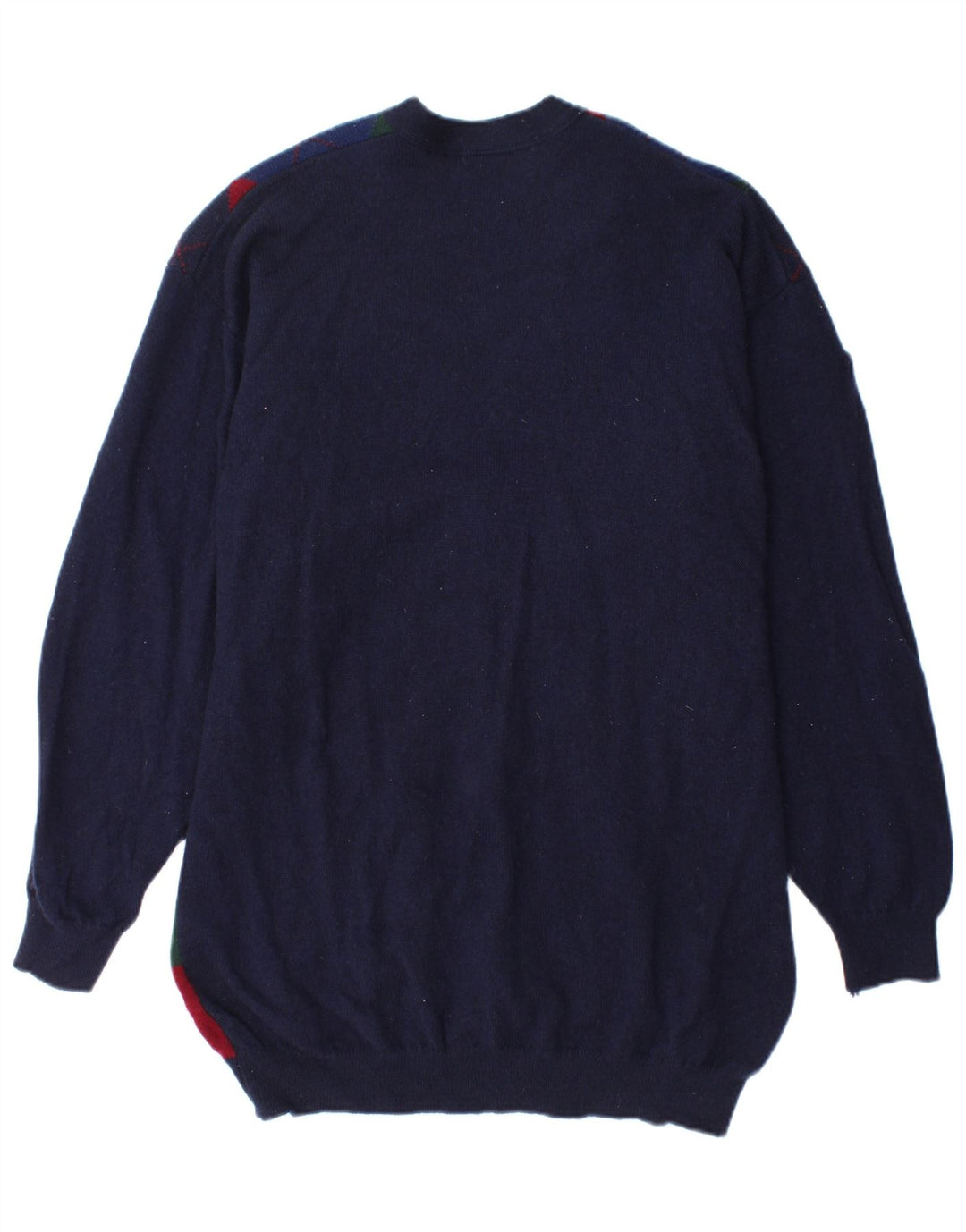 Suéter cardigã masculino Marks & Spencer grande azul marinho Argyle/Diamante