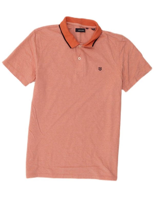 Camisa polo masculina Jack & Jones grande algodão laranja