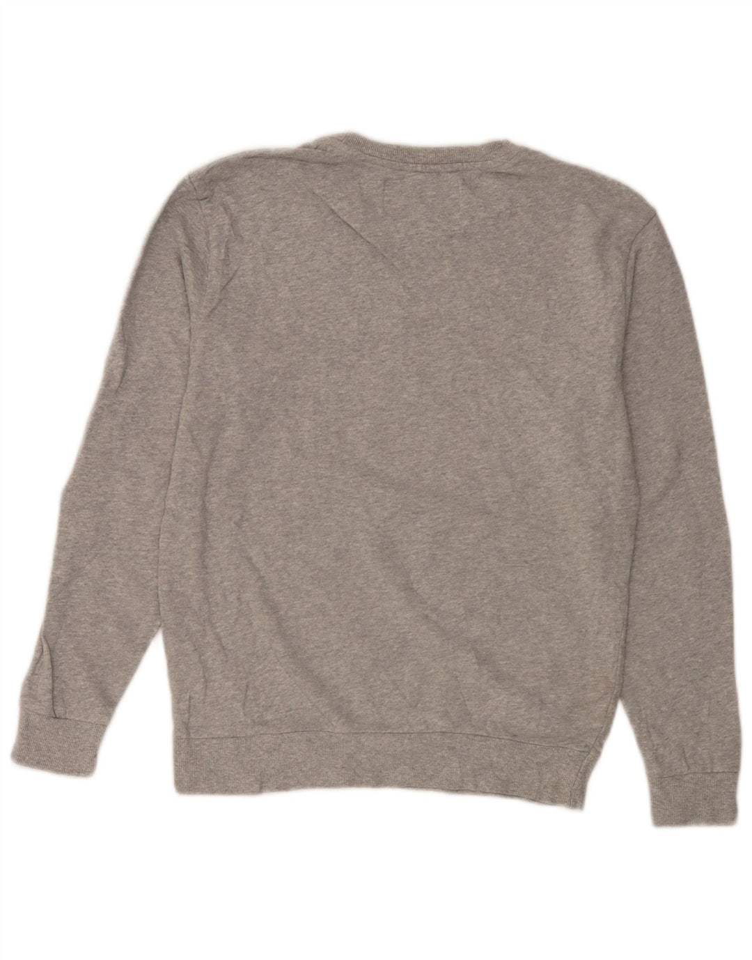 Zara moletom gráfico feminino jumper UK 14 algodão cinza médio