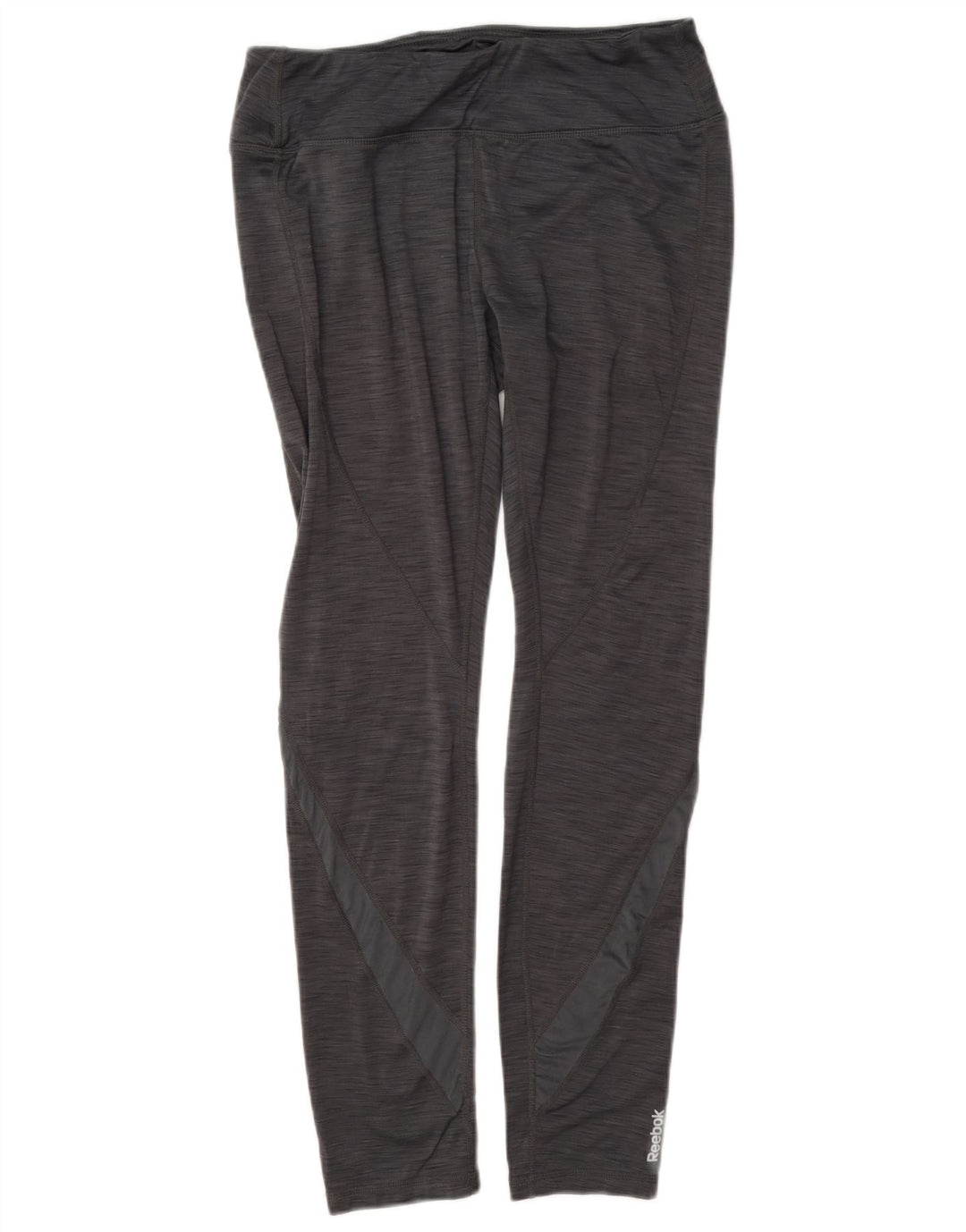 Leggings femininos Reebok UK 12 poliéster manchado cinza médio